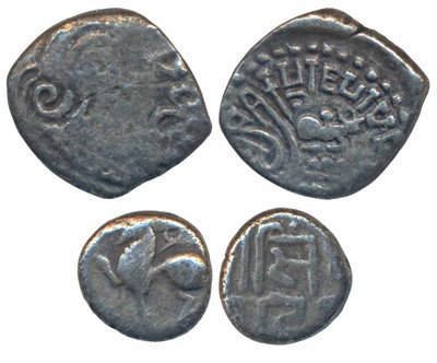 Lot 11 - Hindu coins of Medieval India, Kalachuris of Mahishmati, Krishnaraja (c. 550-575 AD), Silver Drachm, 1.63g