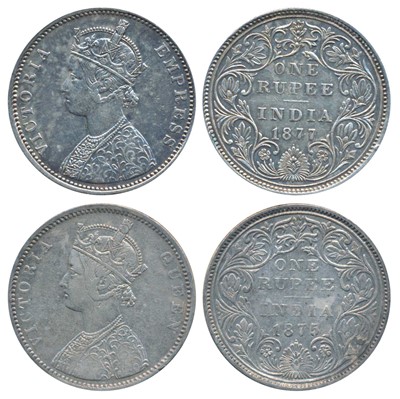 Lot 46 - British India, Victoria Empress, Silver Rupee, 1875, Bombay Mint
