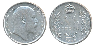 Lot 49 - British India, Edward VII, Silver Rupee, 1905, Bombay Mint