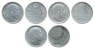Lot 50 - British India, Edward VII, Silver Rupee (2), 1906, Bombay Mint