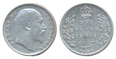 Lot 51 - British India, Edward VII, Silver Rupee, 1908, Bombay Mint