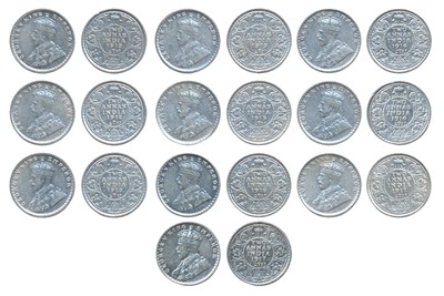 Lot 53 - British India, George V, Silver 2 Annas (10), 1912 (2), 1913 (2) & 1915