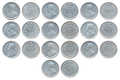 Lot 57 - British India, George V, Silver ¼ Rupee, 1936, Bombay Mint (7) and Calcutta Mint (3) (Prid 453 & 460). Cleaned