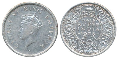 Lot 62 - British India, George VI, Silver ½ Rupee, 1938, Bombay Mint