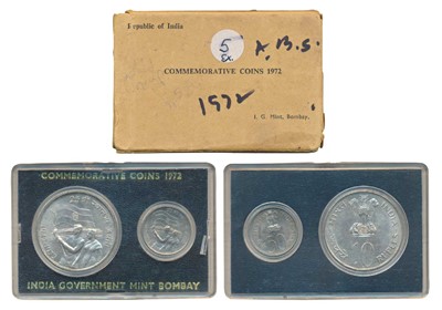Lot 69 - Republic India, 1972 Uncirculated Set, 25th Anniversary of Indian Independence, set of 2