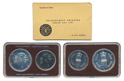 Lot 83 - Republic India, 1981 Uncirculated Set, World Food Day, set of 2, Rupees 10 and 100. In immaculate condition