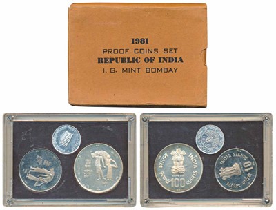Lot 85 - Republic India, 1981 Proof Set, World Food Day, set of 2, Rupees 10 and 100. In immaculate condition