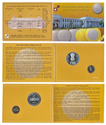 Lot 151 - Republic India, 2012 Uncirculated Set, 60 Years of India Govt. Mint Kolkatta, set of 2, Rupees 5 and 60.