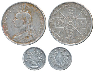 Lot 170 - Foreign Coins, Burma, Silver 1/8 Rupee/ Mu, dancing peacock on obv (KM 7)