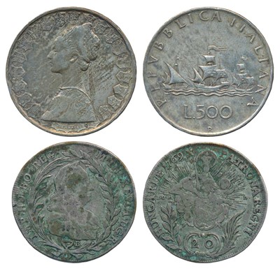 Lot 180 - Foreign Coins, Italy, Silver 500 Lire, 10.96g, 1960 (KM 98); Hungary