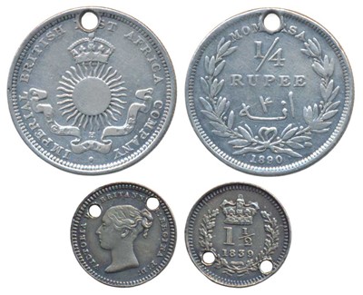 Lot 182 - Foreign Coins, Mombasa, Silver ¼ Rupee, H mintmark, 1890