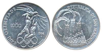 Lot 190 - Foreign Coins, San Marino, Silver 1000 Lire, 14.6g, 1984