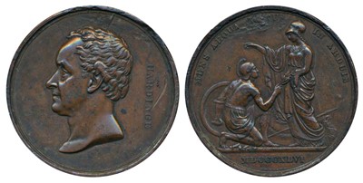 Lot 196 - Medals, Sir Henry Hardinge (1785-1856), The Treaty of Lahore (ending the first Sikh War), Copper Medal, 1846