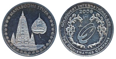 Lot 207 - Medals, Silver Bar, Buddha and the Mahabodhi Temple, ½ ounce, 15.73g
