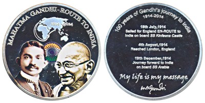 Lot 212 - Medals, Mahatma Gandhi Medal, Nickel, 1914-2014