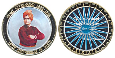 Lot 213 - Medals, Gold gilt on Copper Medallion of Swami Vivekananda, 2013