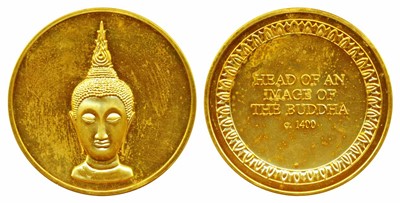Lot 217 - Medals, Buddha Medal, Gold gilt on bronze