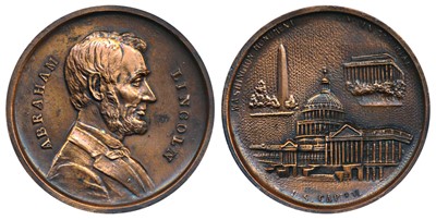 Lot 222 - Medals, Abraham Lincoln, Copper Medal, Commemorating American democracy