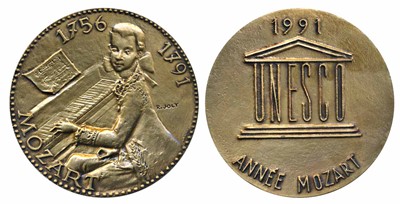 Lot 225 - Medals, Wolfgang Amadeus Mozart (1756-91), Austrian Composer, Bronze Death Medallion