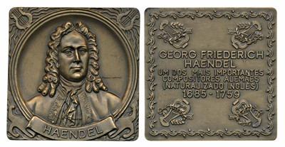 Lot 226 - Medals, George Frideric Handel (1685-1759), German-British Maestro Composer, Large Brozen Medallion, obv