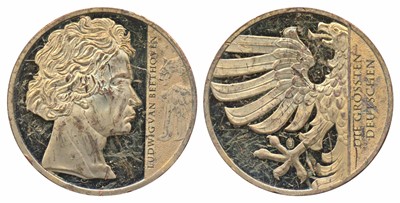 Lot 228 - Medals, Ludwig Van Beethoven (1756-1791), German Composer, Gilt Copper Medallion