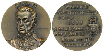 Lot 235 - Medals, Indo Portuguese Monarchs, Bronze Medal, 85g, Joao VI (1816-26)