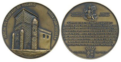 Lot 238 - Medals, Goa, The Rosario Church, Bronze Medal, 200g