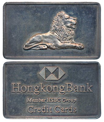Lot 254 - Tokens and Badges, Hong Kong Bank, Silver Bar, 18.80g