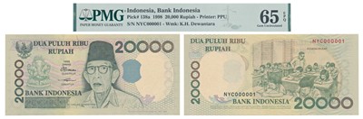 Lot 277 - Paper Money, Indonesia, 20, 000 Rupiah, 1998 First year of issue