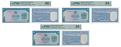 Lot 286 - Paper Money, Rhodesia, 1 Dollar 1976-78 Complete Sub Pick set