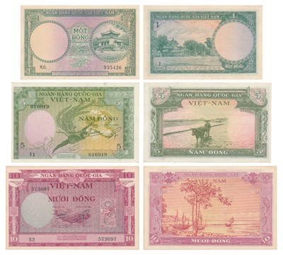 Lot 288 - Paper Money, South Vietnam, 1-5-10 Dong ND (1955 –56)